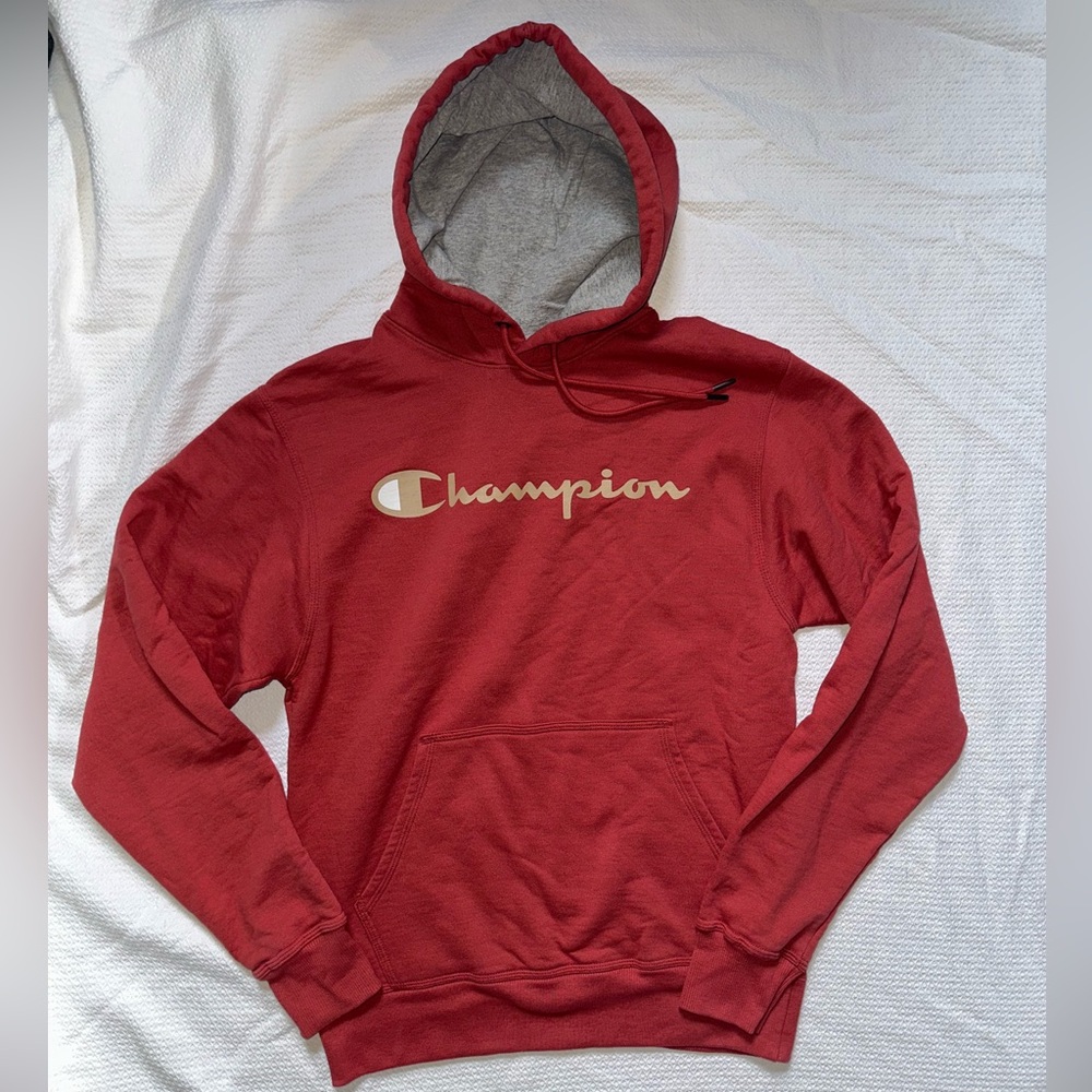 Champion Men’s Teen Hoodie Dark Salmon Pullover Sweatshirt Size Small
